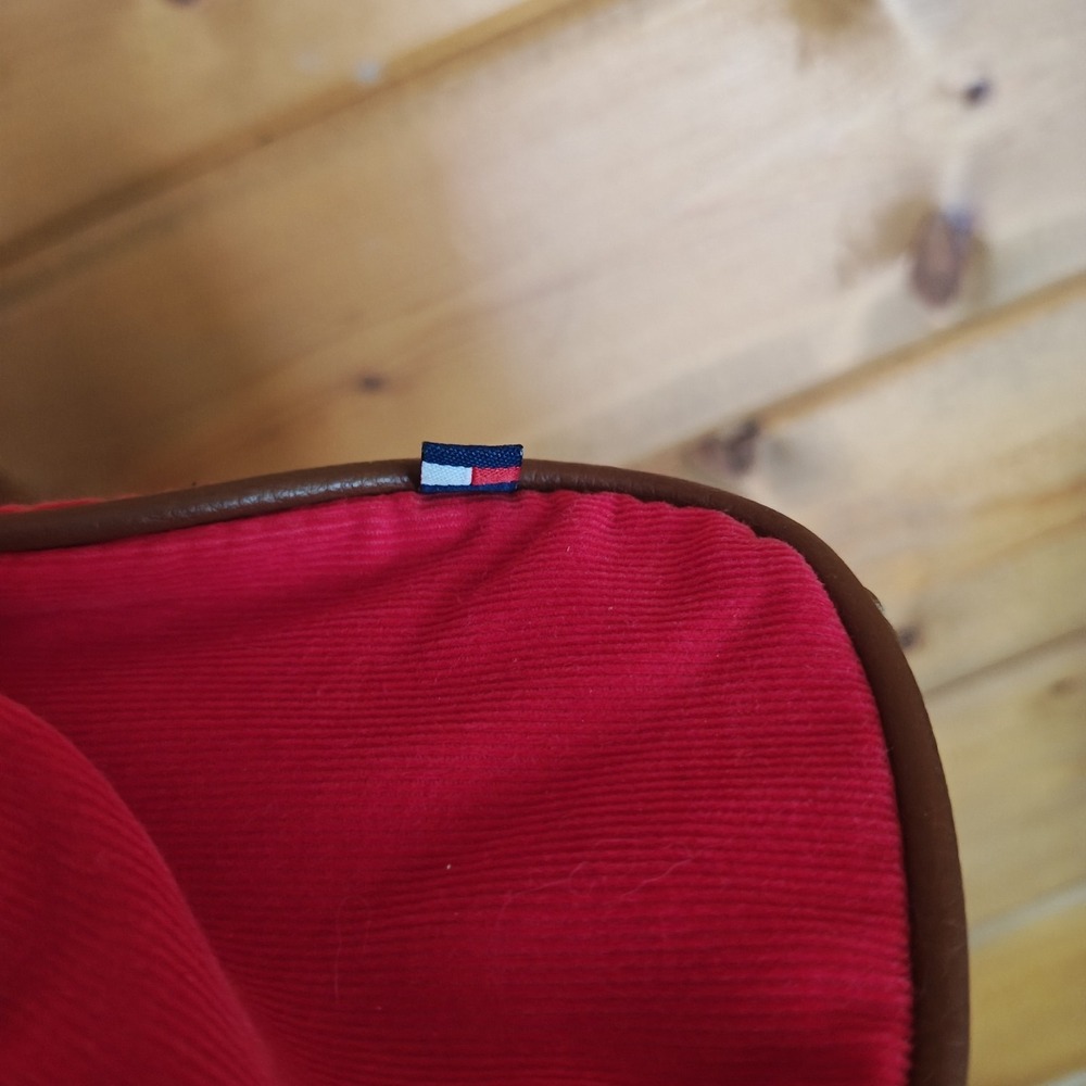 Red Tommy Hilfiger corduroy vintage bag duffle over night Weekend ZA4 - Picture 6 of 10